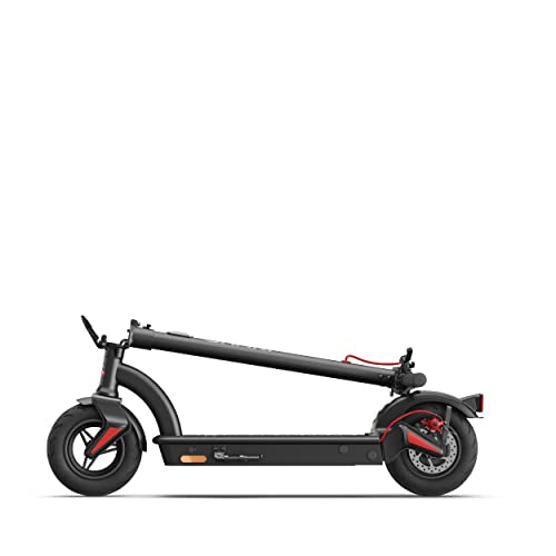 SHARP EM-KS2AEU-B E Scooter, Adult Electric Scooter, Foldable E-Scooter, Kick Scooter with Suspension & Stand, Digital Display, Dual Brake System, USB Phone Charger, LED Headlight & Rear Light - Black