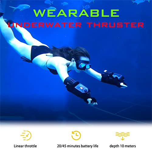 LMYYDES 65ft Waterproof Underwater Scooter Sea Scooter, fixed on Your Arm Free to Hands fist to control the accelerator Snorkeling Gear for Snorkeling Swimming Scuba Diving,2HandSuit