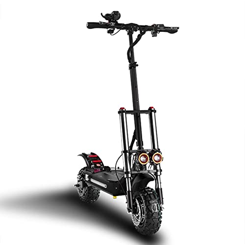 HWWH Electric Scooter Adult Powerful Off Road E Scooter Foldable Dual Motor Dual Suspension Disc Brake 11in Vacuum Tubeless Tire 60V 33AH Large Capacity Lithium Battery