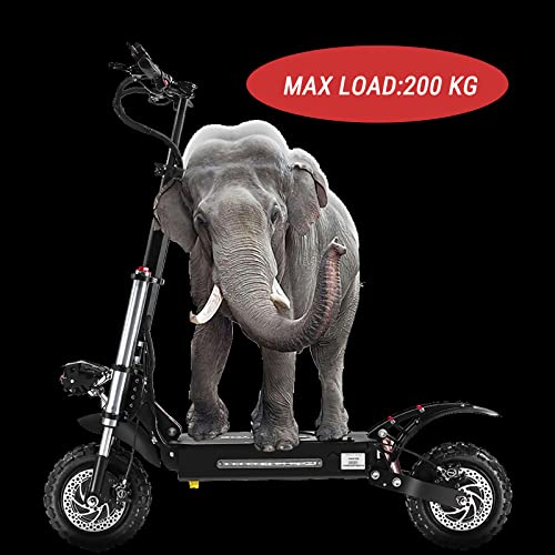 HWWH Electric Scooter Adult Powerful Off Road E Scooter Foldable Dual Motor Dual Suspension Disc Brake 11in Vacuum Tubeless Tire 60V 33AH Large Capacity Lithium Battery