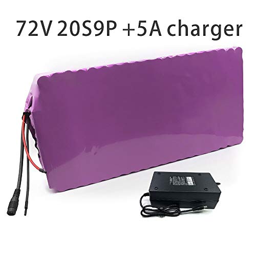 with 5A Charger 31.5Ah 20S9P 72V Battery e-Bike ebike Electric Bicycle Li-ion Motorcycle Tricycle Customizable 345x190x70mm