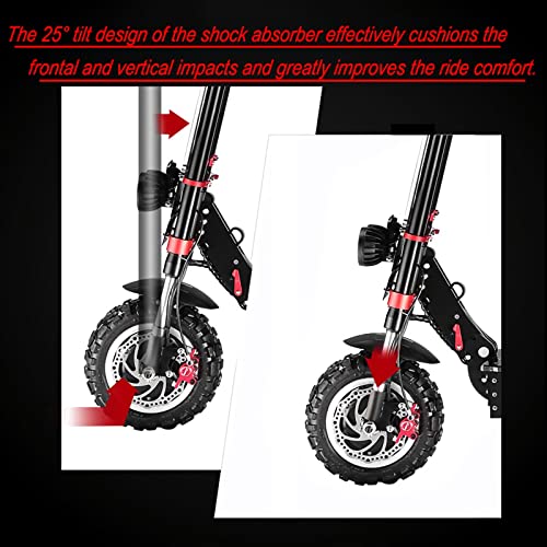 HWWH Electric Scooter for Adults Fast Off Road E Scooter Folding 3 Speed Modes Dual Motor Dual Suspension 2 wheels 11 In Vacuum Tires Disc Brake 60V 43Ah Lithium Battery 200kg Load