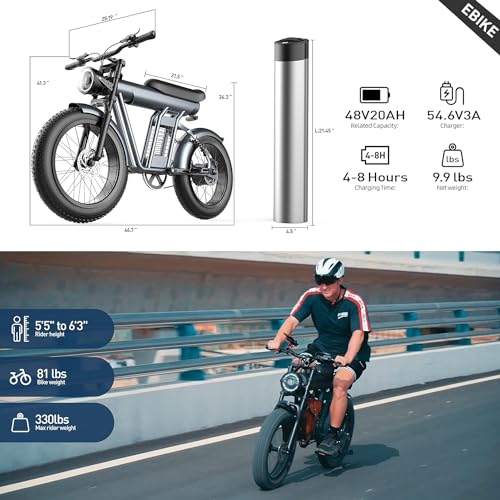 SMARTRAVEL Electric Bike for Adults,1200W Brushless Motor,48V/20Ah,20”x4.0 Fat Tire,Up to 32MPH Commuter Electric Bicycle,with Front/Rear Turn Signals (Grey)