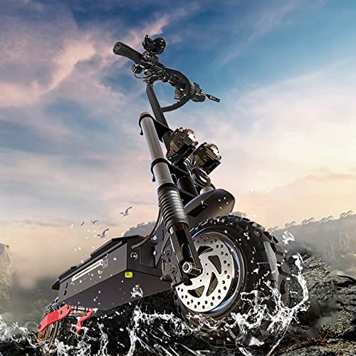 HWWH Electric Scooter Adult Powerful Off Road E Scooter Foldable Dual Motor Dual Suspension Disc Brake 11in Vacuum Tubeless Tire 60V 33AH Large Capacity Lithium Battery