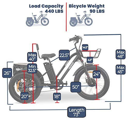 MALISA Electric Trike for Adults, 3 Wheel Motorized Bicycle with Big Wheels, Long Range Adult Tricycle up to 50+ Miles, Comfortable Three Bikes, 750W Motor (Black)
