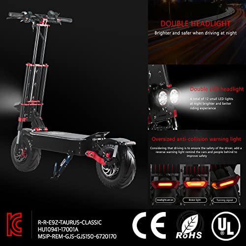 HWWH Fast Electric Scooter Adult Folding Off-Road E-Scooter Pro for Men Dual Motor 2 wheels 13in Vacuum Tires 3 Speed Modes Disc Brake 60V 43AH High Capacity Lithium Battery