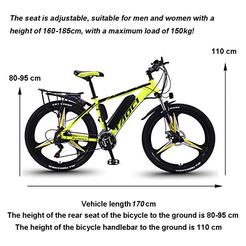 Hyuhome Electric Bikes for Adult, Magnesium Alloy Ebikes Bicycles All Terrain,26" 36V 13Ah Removable Lithium-Ion Battery Mountain Ebike for Mens