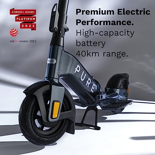 Pure Advance Flex Electric Scooter Adult, Ultimate Riding Position, 24.8mi (40KM) Long Range, 500W Motor, Lightweight Foldable Electric Scooters, E Scooter with 10'' Tubeless Tyres and Indicators