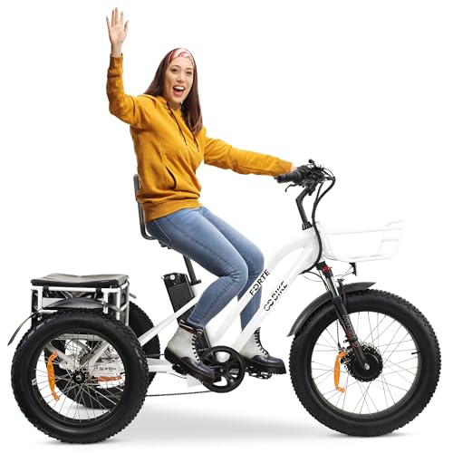 MALISA Electric Trike for Adults, 3 Wheel Motorized Bicycle with Big Wheels, Long Range Adult Tricycle up to 50+ Miles, Comfortable Three Bikes, 750W Motor (Black)