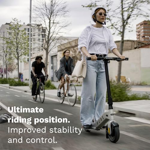 Pure Advance Flex Electric Scooter Adult, Ultimate Riding Position, 24.8mi (40KM) Long Range, 500W Motor, Lightweight Foldable Electric Scooters, E Scooter with 10'' Tubeless Tyres and Indicators