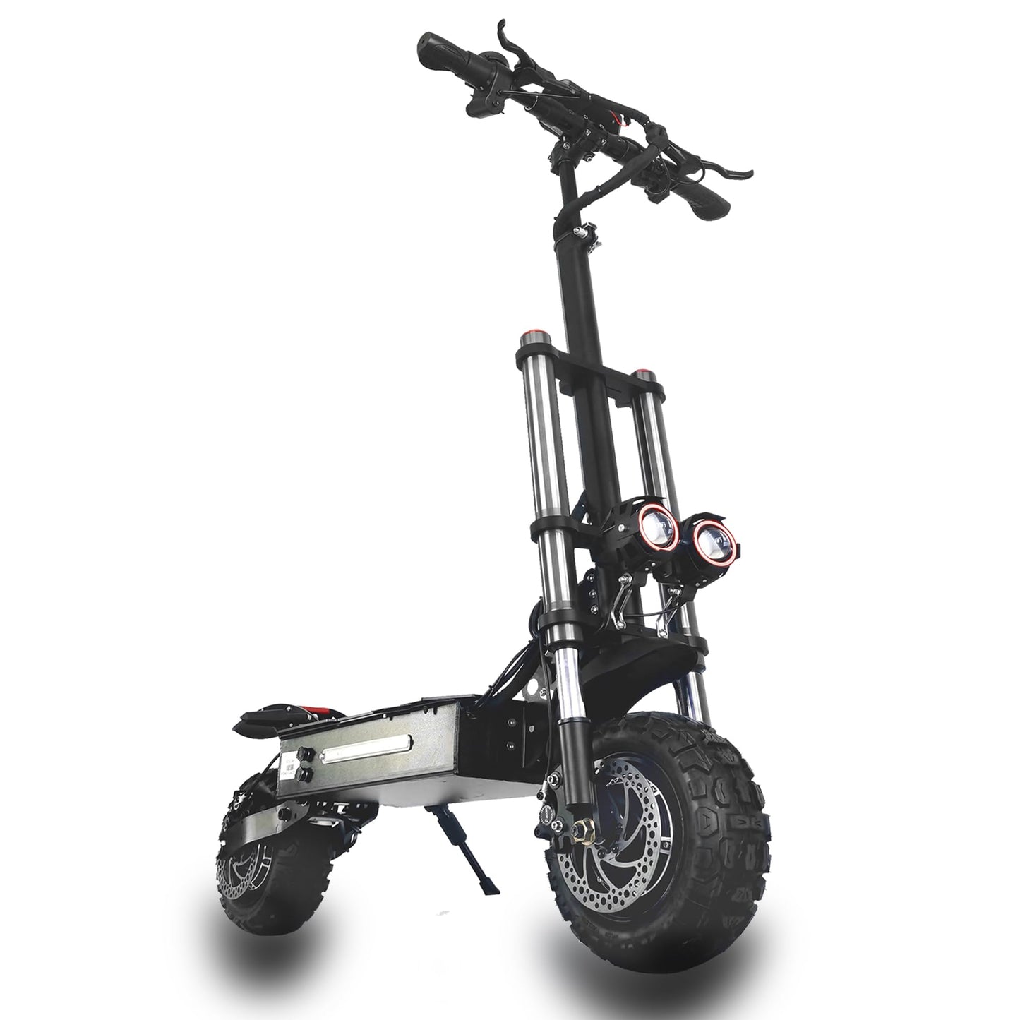 HWWH Off road Electric Scooter Adult Folding E Scooter Escooter Powerful Dual Motor Dual Suspension 11 in Vacuum Tubeless Tire 60V/40AH Large Capacity Lithium Battery 100km Battery Life