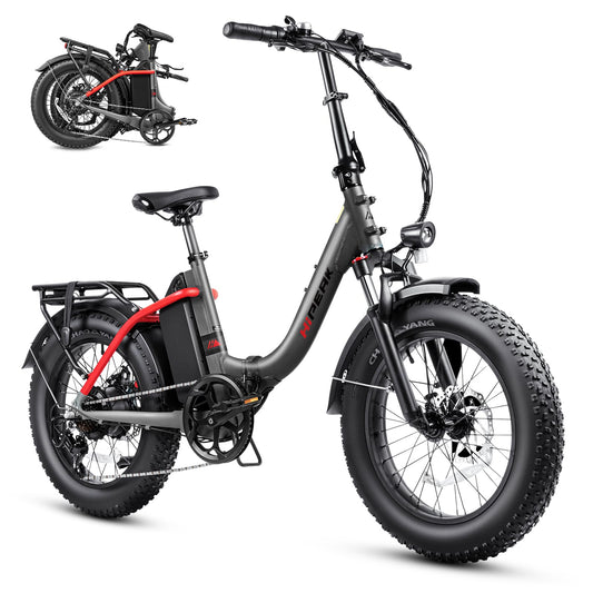 Hipeak 750W Electric Bike for Adults, Ebike 48V/15Ah, 20" x 4.0" Fat Tires Electric Bike Folding Ebikes with Removable Battery, Foldable Adults Electric Bicycles Front Suspension