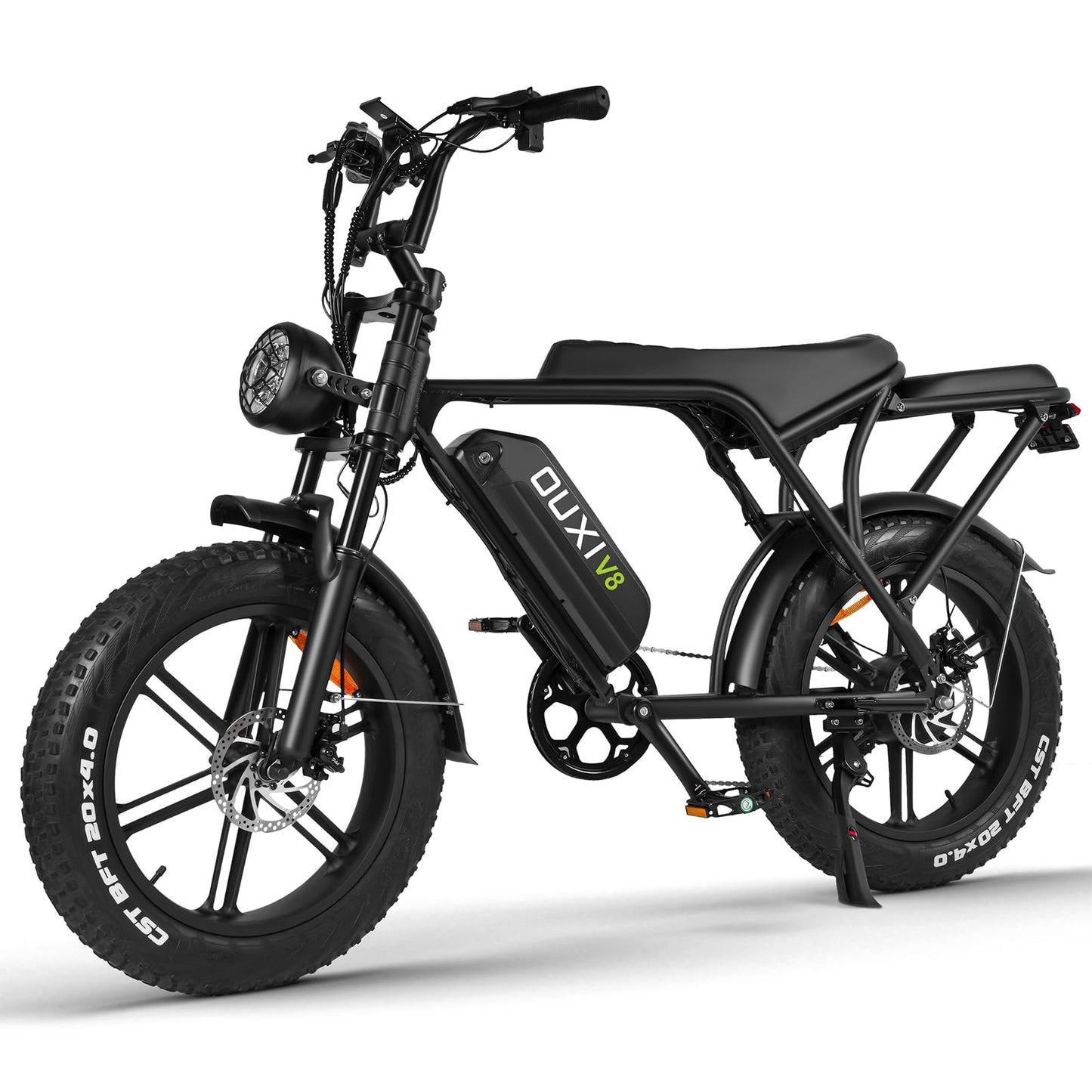 OUXI V8 Electric Bike Adults, Electric Mountain Bike with 750W Motor 48V 15Ah Removable Larger Battery 28MPH 20'' Fat Tire E Bike(Black)